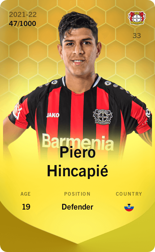 Piero Hincapié 2021-22 • Limited 47/1000