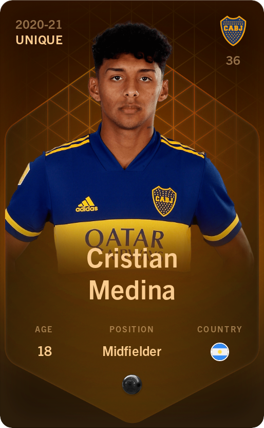 Sorare - Sorare Official - Cristian Medina 2020-21 • Unique - NFT # 26420761472059227260132906230240665706473878007323665527058002650892323890111