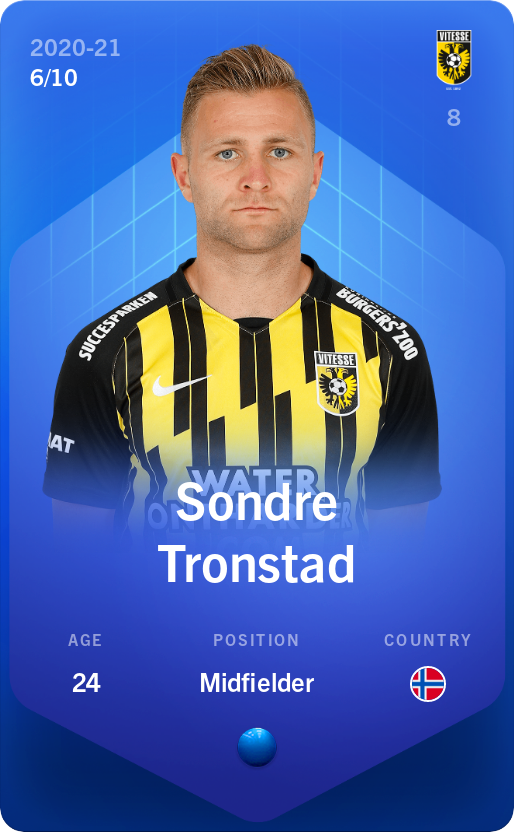 Sorare - Sorare Official - Sondre Tronstad 2020-21 • Super Rare 6/10 - NFT # 91875482134078013905938037207233025862359572142297201121038513524829766075936