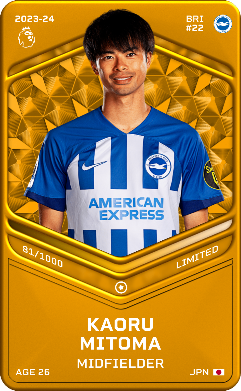 Sorare - Sorare Official - Kaoru Mitoma 2023-24 • Limited 81/1000 - NFT # 100247037493190139703183673376816528430176839434393841765761777284749797506647