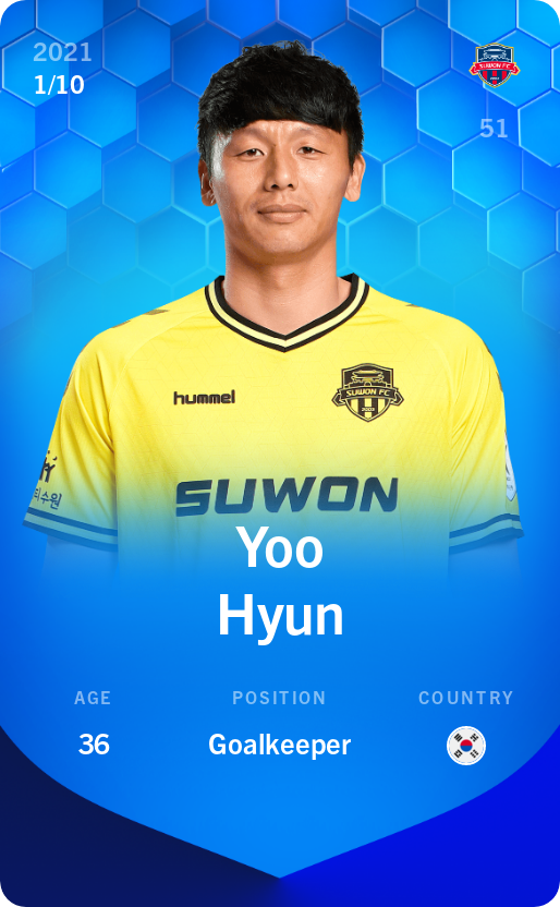 Sorare - Sorare Official - Yoo Hyun 2021-22 • Super Rare 1/10 - NFT # 20560435458903402951213127014296807842432807479520880371677148395461899447021