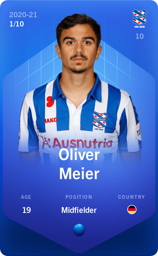 Sorare - Sorare Official - Oliver Meier 2020-21 • Super Rare 1/10 - NFT # 29544727414809133807228839907875963640016807950013517677374679188424200953708