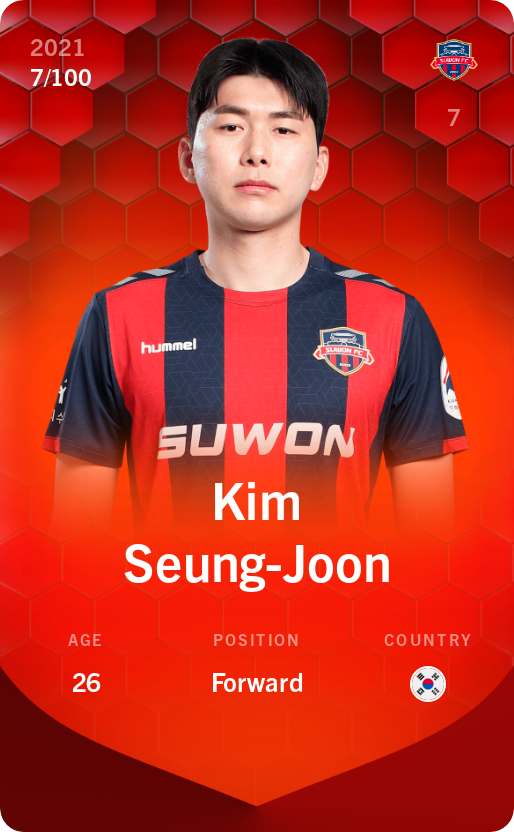 Sorare - Sorare Official - Kim Seung-Joon 2021-22 • Rare 7/100 - NFT # 41868555103047521494797672926961893977528329212988416108685390789305324284109