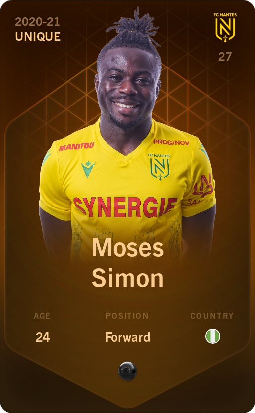 Sorare - Sorare Official - Moses Simon 2020-21 • Unique - NFT # 53500076633861149815088890936168964015497637455516570284371230373668445450543