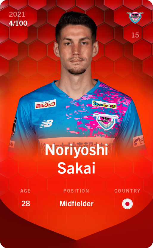 Sorare - Sorare Official - Noriyoshi Sakai 2021-22 • Rare 4/100 - NFT # 21893064834549157244809823226838373196763394646631331958276127131462248521951