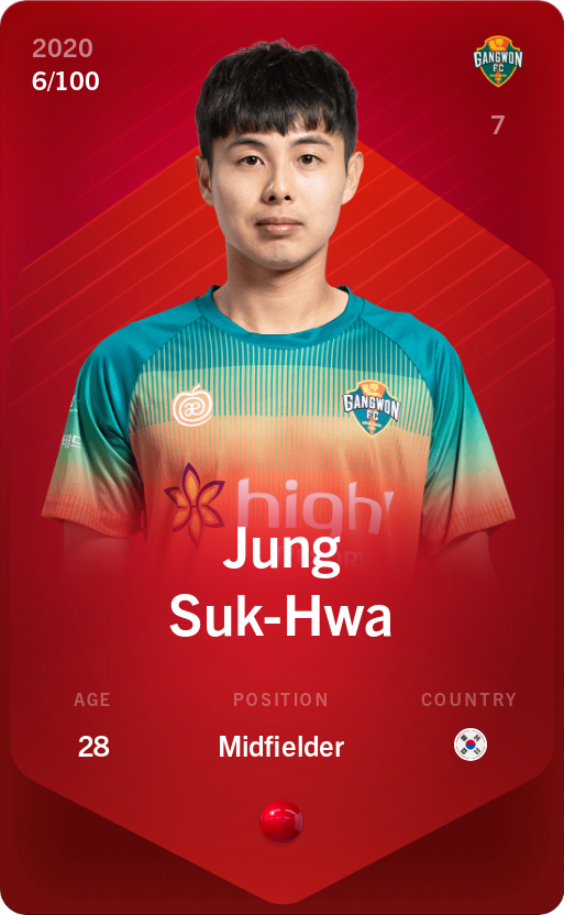 Sorare - Sorare Official - Jung Suk-Hwa 2020-21 • Rare 6/100 - NFT # 70499956740223380505606180426788806485909991318136414069432867616195248235270