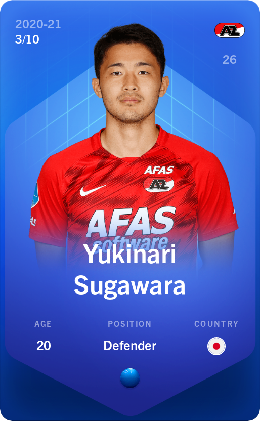 Sorare - Sorare Official - Yukinari Sugawara 2020-21 • Super Rare 3/10 - NFT # 31974762523699005835466833231994785182999837418750355877159468776901058624194