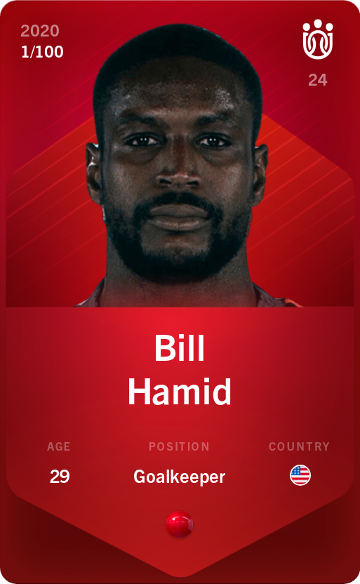 Sorare - Sorare Official - Bill Hamid 2020-21 • Rare 1/100 - NFT # 24013602241077300529564620214974915298133404574189618166823146694243253411250
