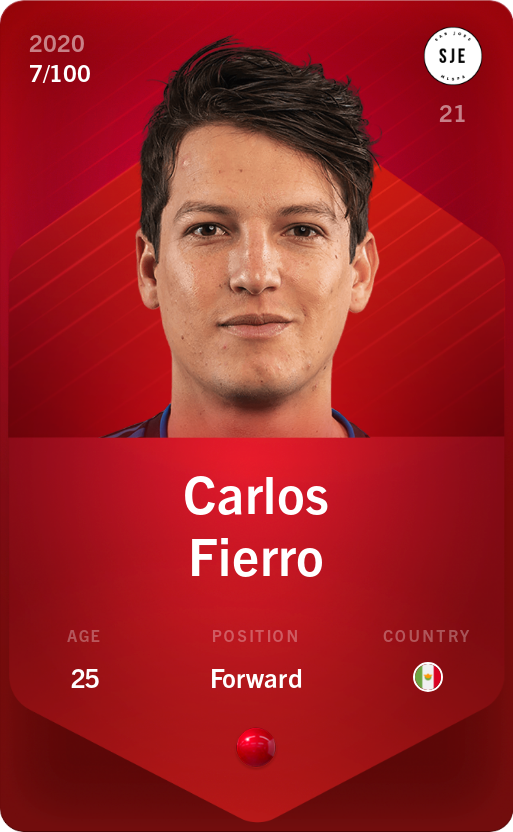 Sorare - Sorare Official - Carlos Fierro 2020-21 • Rare 7/100 - NFT # 62017589636333405192664185041296578922709319539759021956453987847606064716018