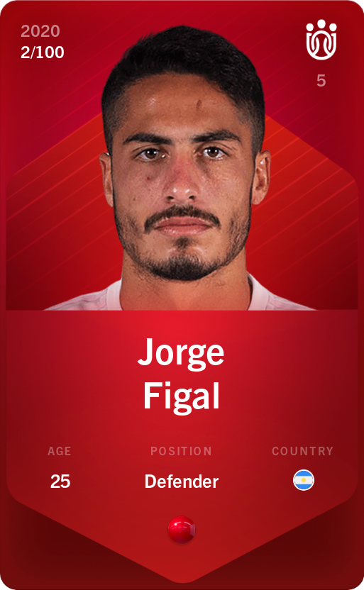 Sorare - Sorare Official - Jorge Figal 2020-21 • Rare 2/100 - NFT # 42060481650464503011296494862011295912929268773414018595078285894652062299617
