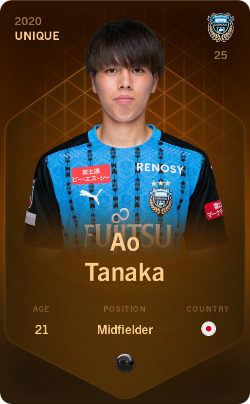 Sorare - Sorare Official - Ao Tanaka 2020-21 • Unique - NFT # 28533413734862102720600715857925161749964697300358688101388056154905458953083