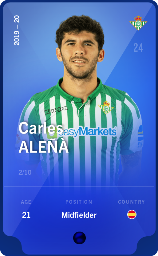 Sorare - Sorare Official - Carles Aleñà 2019-20 • Super Rare 2/10 - NFT # 70439217376793230833882669759179751359766811336610810580397214456760995264417