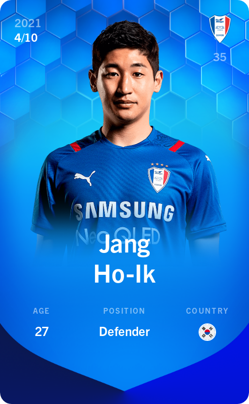 Sorare - Sorare Official - Jang Ho-Ik 2021-22 • Super Rare 4/10 - NFT # 88175414459782210772382211505461826917185661647402349658836991724861309117226
