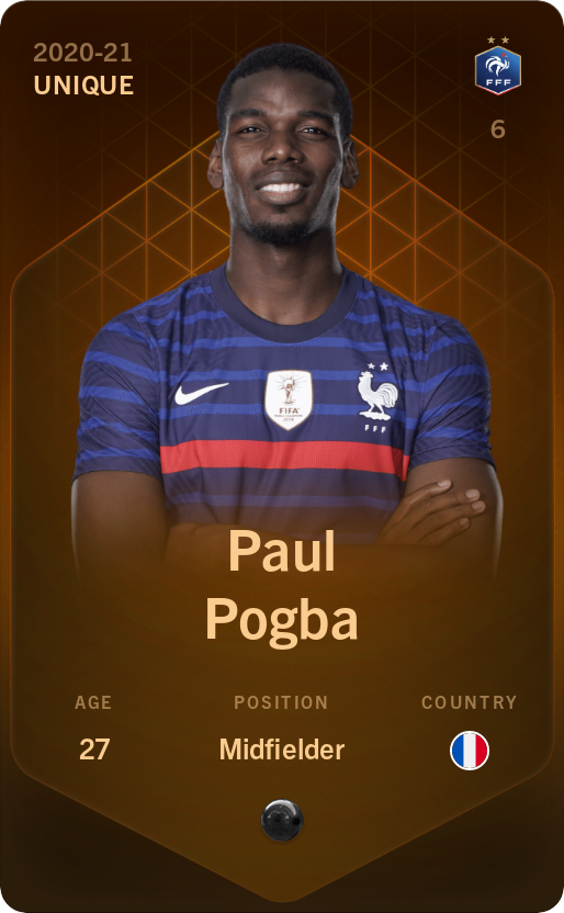 Sorare - Sorare Official - Paul Pogba 2020-21 • Unique - NFT # 105685731198665717034344763986498697879196364226011608174063348825521067332489