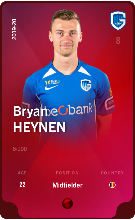 Sorare - Sorare Official - Bryan Heynen 2019-20 • Rare 6/100 - NFT # 106814243295217364607309250405674763750738219957800025710490254723970131941634