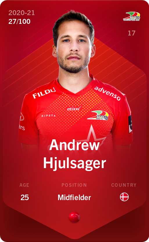 Sorare - Sorare Official - Andrew Hjulsager 2020-21 • Rare 27/100 - NFT # 95335857795227707391011104122108829804985636164666385033629965027088319040212