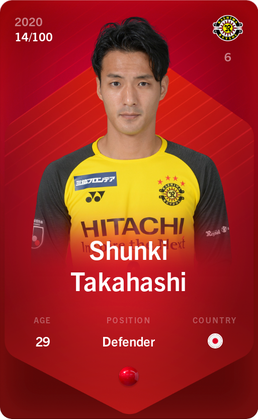 Sorare - Sorare Official - Shunki Takahashi 2020-21 • Rare 14/100 - NFT # 89099735371078354382820526897265751390614879075440877365060221193534173045127