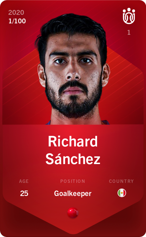 Sorare - Sorare Official - Richard Sánchez 2020-21 • Rare 1/100 - NFT # 97098242233944949056942344961695628674716736648402062288161552473816542995530