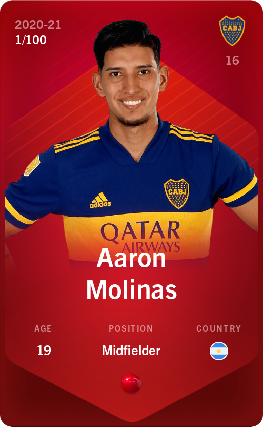 Sorare - Sorare Official - Aaron Molinas 2020-21 • Rare 1/100 - NFT # 70448141313288286180169297458390090679787744139057531442435242129735493578634