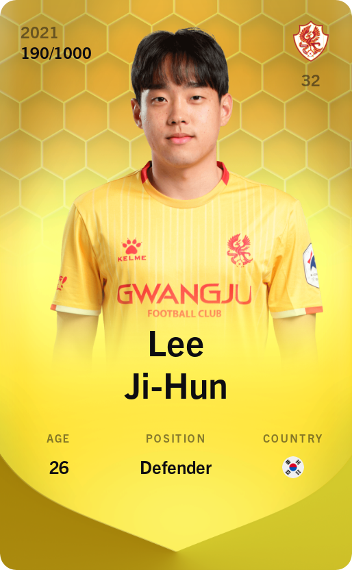 Sorare - Sorare Official - Lee Ji-Hun 2021-22 • Limited 190/1000 - NFT # 107671347293968764281933182132892188316648472176617055319377232078026377988044
