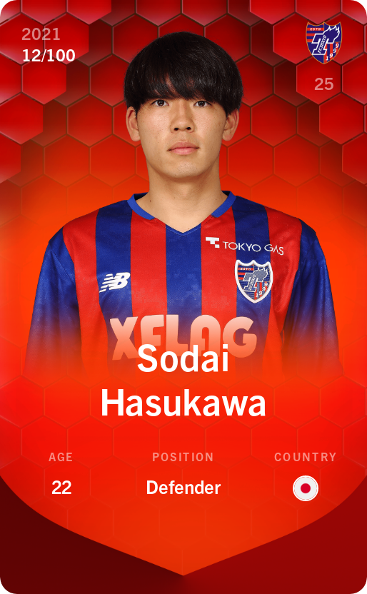 Sorare - Sorare Official - Sodai Hasukawa 2021-22 • Rare 12/100 - NFT # 37820548854210724187252526451613161674455084215759142916335320189448398112318