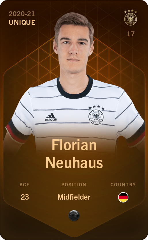 Sorare - Sorare Official - Florian Neuhaus 2020-21 • Unique - NFT # 66553984080695900416565522854245475259185442864227116819870602077081710284501