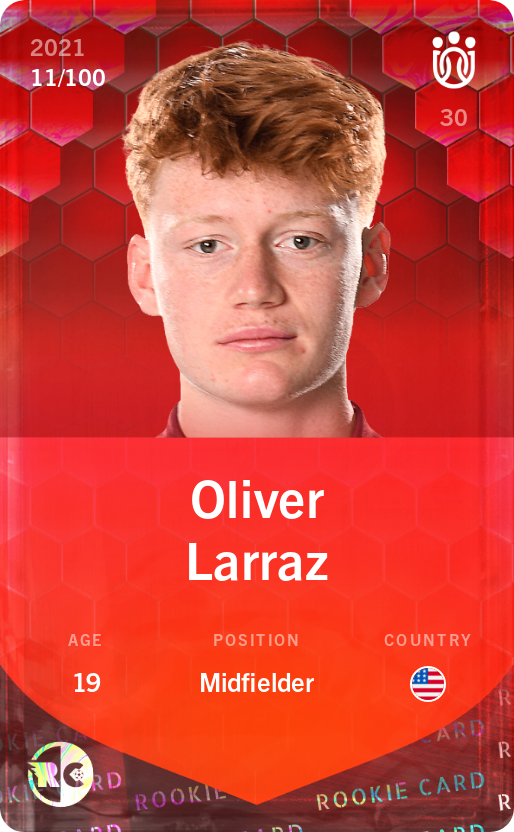 Sorare - Sorare Official - Oliver Larraz 2021-22 • Rare 11/100 - NFT # 61244306028443404697746975248483320397227659013510951235048331949721951487094