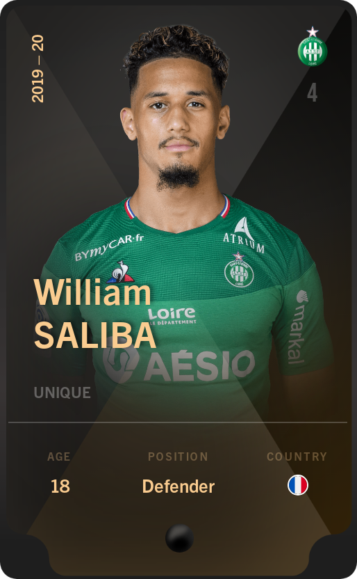 Sorare - Sorare Official - William Saliba 2019-20 • Unique - NFT # 83130381465682882519823266847862777039505962710366011703214341310001947878575