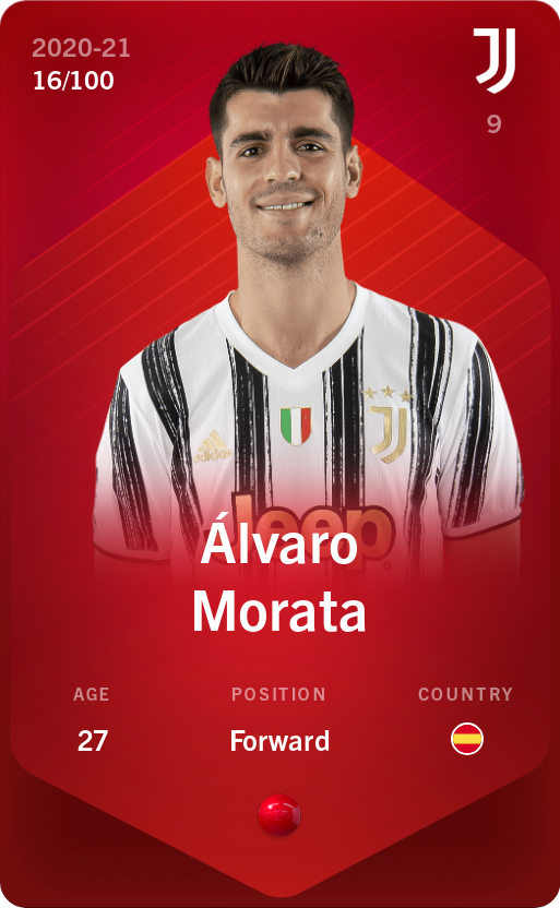 Sorare - Sorare Official - Álvaro Morata 2020-21 • Rare 16/100 - NFT # 4593669097513138809947467261728206225505279534616101955879843988684147515484