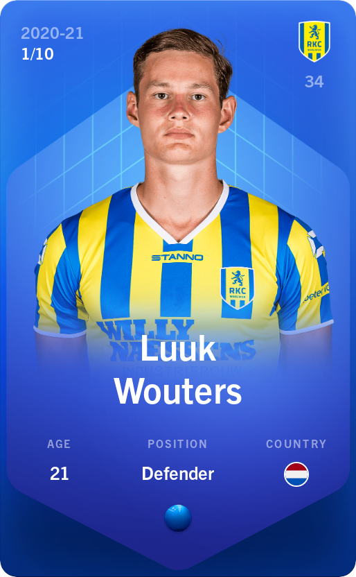 Sorare - Sorare Official - Luuk Wouters 2020-21 • Super Rare 1/10 - NFT # 12480239348865901909025997623000047893341234782138781209527173964414087699562