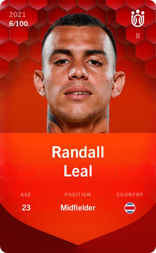 Sorare - Sorare Official - Randall Leal 2021-22 • Rare 6/100 - NFT # 106365446421258742528290657287651010962389993395103583052799846972237468409674