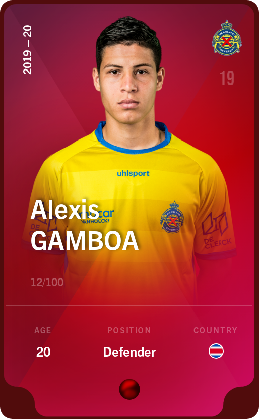 Sorare - Sorare Official - Alexis Gamboa 2019-20 • Rare 12/100 - NFT # 43343636982169821142311670237921058604101622609981018786306779815083270615810