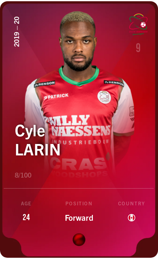 Sorare - Sorare Official - Cyle Larin 2019-20 • Rare 8/100 - NFT # 76600146857117551435128005546067171864248714771341121245243542420339524379126