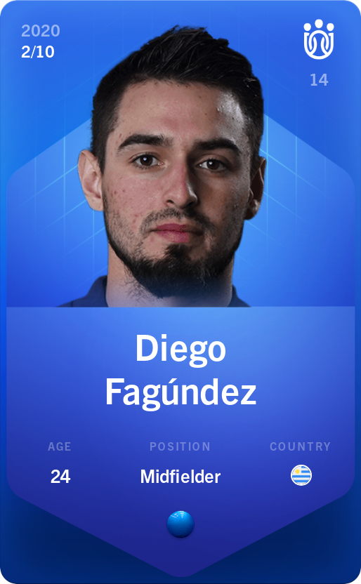 Sorare - Sorare Official - Diego Fagúndez 2020-21 • Super Rare 2/10 - NFT # 60095879747338266755970887822219965638700841706635301669834055485797694819357