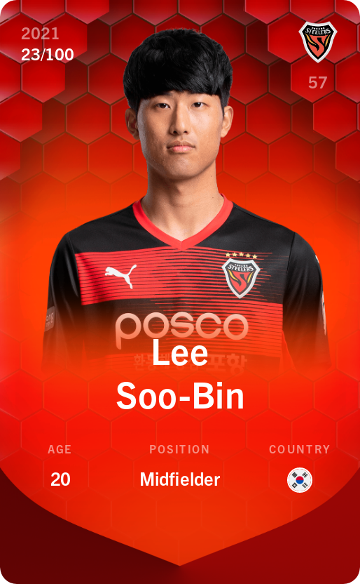 Sorare - Sorare Official - Lee Soo-Bin 2021-22 • Rare 23/100 - NFT # 79053512230572087898797862083655321782061722197493225554210544821930162280701