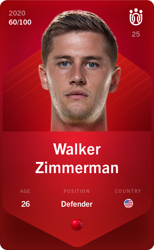 Sorare - Sorare Official - Walker Zimmerman 2020-21 • Rare 60/100 - NFT # 48187134268487792263058654414414345516430023739472247389129912581433654897235