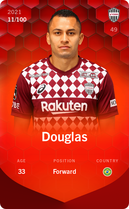 Sorare - Sorare Official - Douglas 2021-22 • Rare 11/100 - NFT # 45327986248532671509315306464828931114345028530560501910801988134524820706864