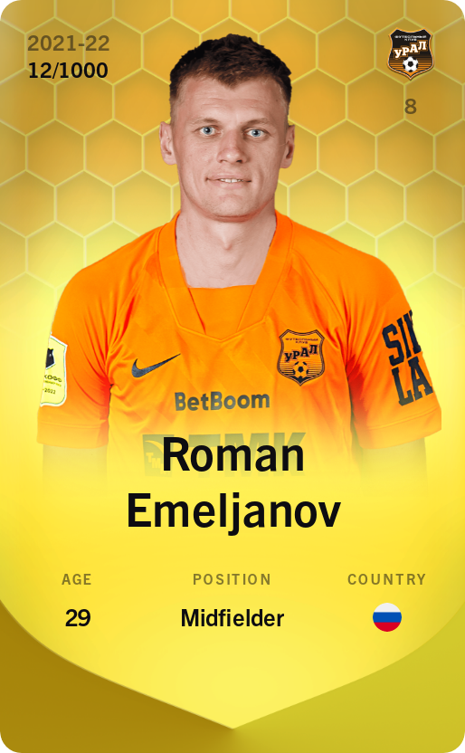 Sorare - Sorare Official - Roman Emeljanov 2021-22 • Limited 12/1000 - NFT # 80332737241251002575278844046193518363272314138618031665542576225886233167238