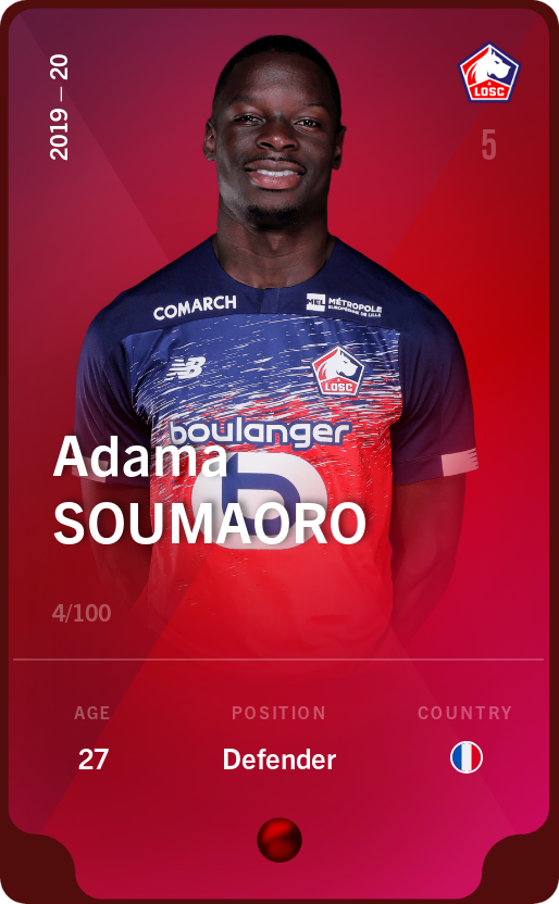 Sorare - Sorare Official - Adama Soumaoro 2019-20 • Rare 4/100 - NFT # 15091246989366807115899514973221499878367179988819757851852905608704807960077