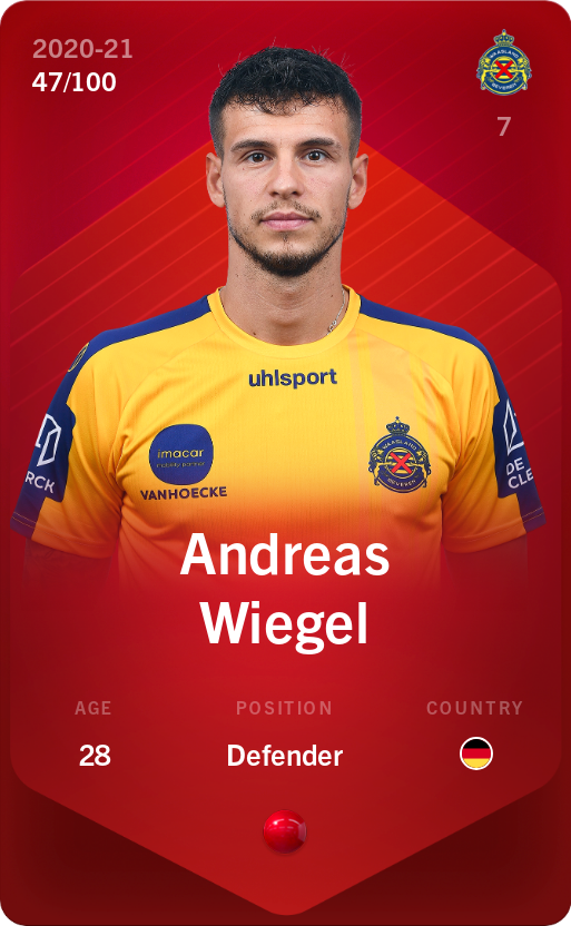 Sorare - Sorare Official - Andreas Wiegel 2020-21 • Rare 47/100 - NFT # 99505982383451043526322274647404634048975929168467091974100566319526890265749