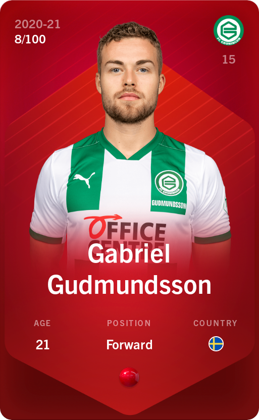 Sorare - Sorare Official - Gabriel Gudmundsson 2020-21 • Rare 8/100 - NFT # 75266177297831398185525662683766973851255625118067603965656877037946481549413