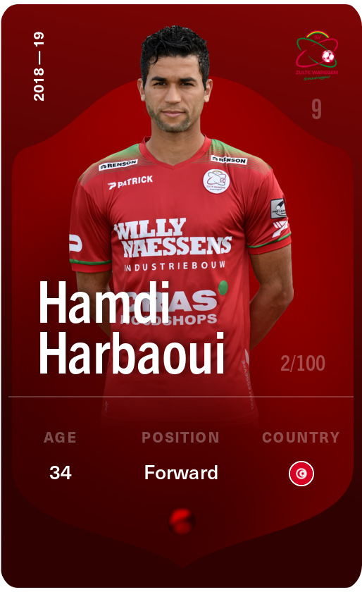 Sorare - Sorare Official - Hamdi Harbaoui 2018-19 • Rare 2/100 - NFT # 29491686902957572336351661956668605473561896881813662271643575225529777801501
