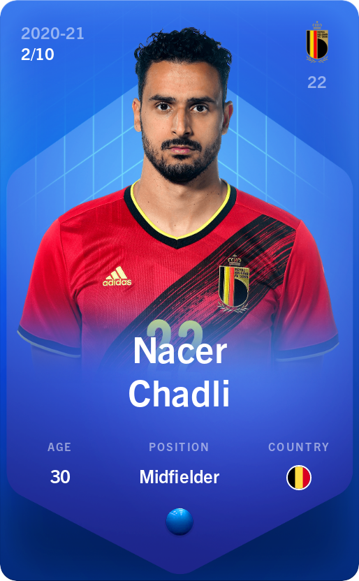 Sorare - Sorare Official - Nacer Chadli 2020-21 • Super Rare 2/10 - NFT # 14492629514031612581731842784754996850197215433670889544266033660510431024938