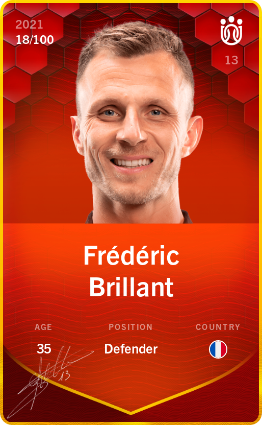 Sorare - Sorare Official - Frédéric Brillant 2021-22 • Rare 18/100 - NFT # 86025748246840422126909566887678477121908379253356277166458170265347554952167