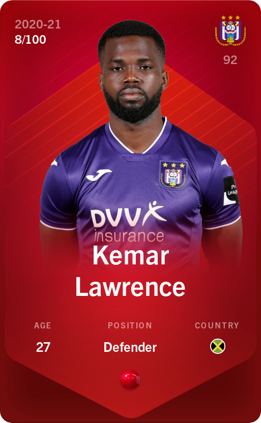 Sorare - Sorare Official - Kemar Lawrence 2020-21 • Rare 8/100 - NFT # 34702869711952359240532972574709666466914695903586786948442099036691523183131