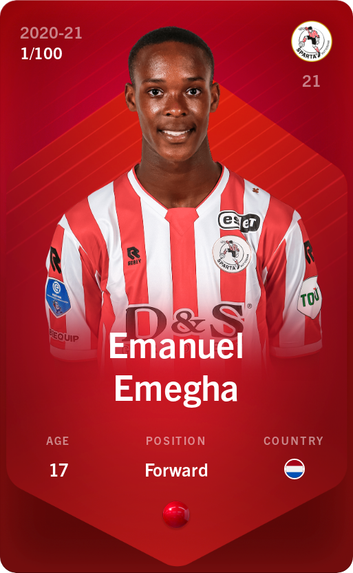 Sorare - Sorare Official - Emanuel Emegha 2020-21 • Rare 1/100 - NFT # 46885131964570829500805688384518788158272676130219932954014968119201942084938