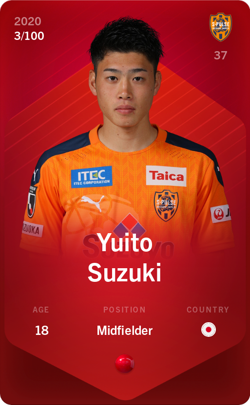 Sorare - Sorare Official - Yuito Suzuki 2020-21 • Rare 3/100 - NFT # 69664531433039208756910883188594661697987087612157690690708223081242837597906