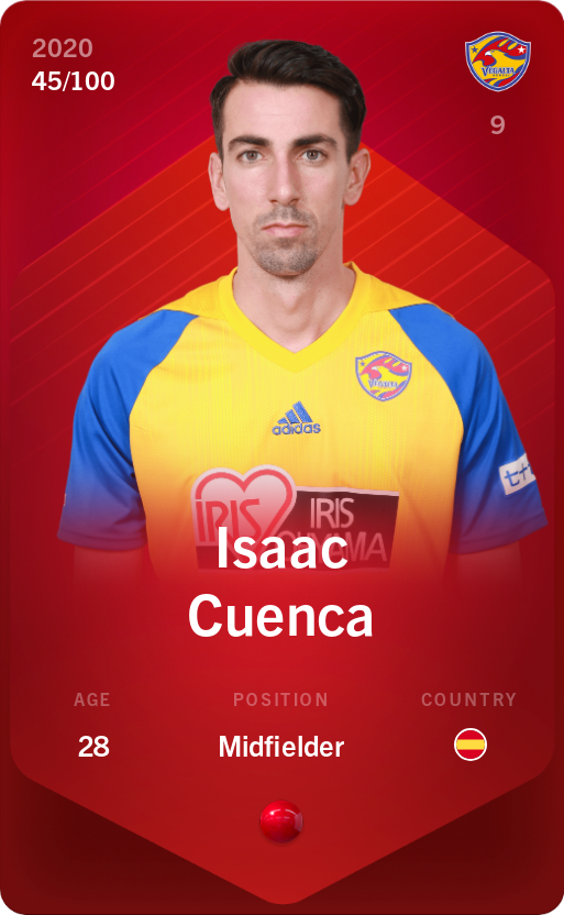 Sorare - Sorare Official - Isaac Cuenca 2020-21 • Rare 45/100 - NFT # 19423719964952296810850480274888207015368566326747907886185751748245300589912