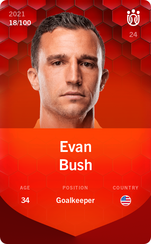 Sorare - Sorare Official - Evan Bush 2021-22 • Rare 18/100 - NFT # 89207879029827762249640950503043698189485966905570388218632525907982277546696
