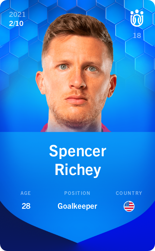 Sorare - Sorare Official - Spencer Richey 2021-22 • Super Rare 2/10 - NFT # 52130563982840854617666064891494826954624899742952434714647492044213074384131